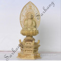 Temple decoration golden marble standing Buddha statue